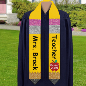 Class of 2025 Teacher Pencil Graduation Stole Best Gift For Teacher Graduation's Day Personalized Graduation Stole H2511