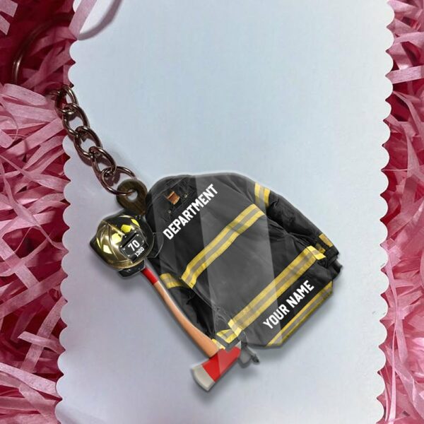 Clothes And Helmet Firefighter Personalized Keychain Gift For Firefighter Fireman - Image 5