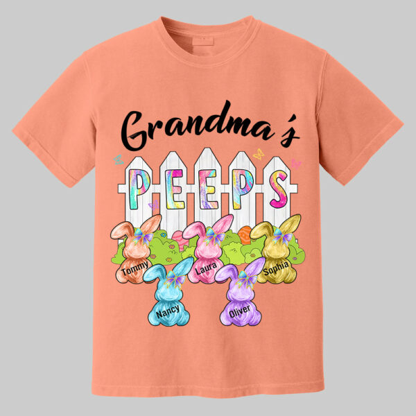 Colorful Grandma's Peeps Shirt - Personalized Bunny Shirt For Grandma Nana Mimi NA04 - Image 10