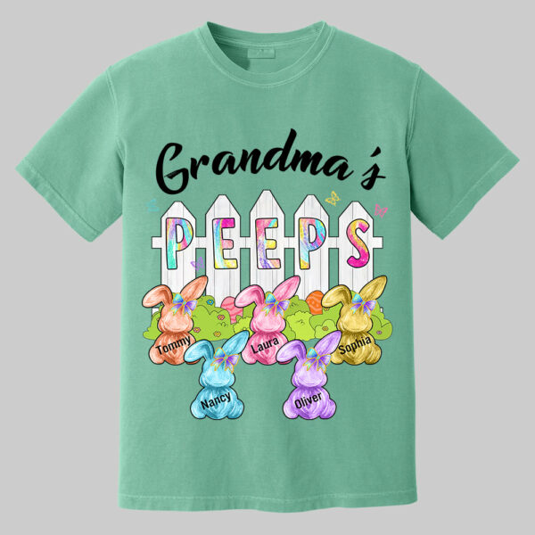 Colorful Grandma's Peeps Shirt - Personalized Bunny Shirt For Grandma Nana Mimi NA04 - Image 13