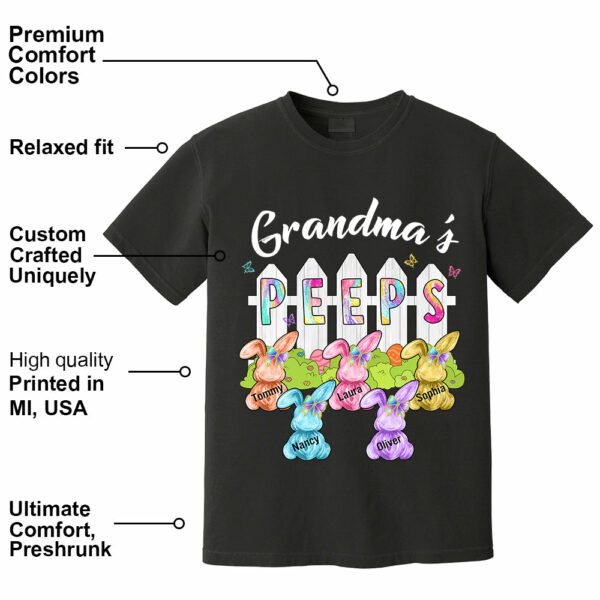 Colorful Grandma's Peeps Shirt - Personalized Bunny Shirt For Grandma Nana Mimi NA04 - Image 14
