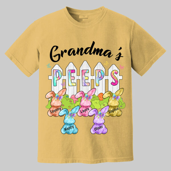 Colorful Grandma's Peeps Shirt - Personalized Bunny Shirt For Grandma Nana Mimi NA04 - Image 7