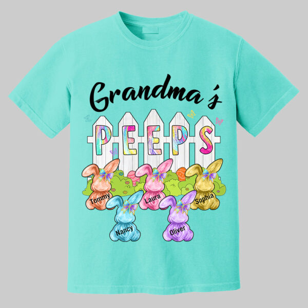 Colorful Grandma's Peeps Shirt - Personalized Bunny Shirt For Grandma Nana Mimi NA04 - Image 12