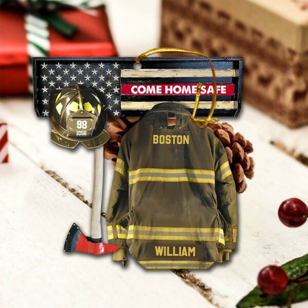 Come Home Safe Firefighter Armor And Name Ornament - Image 6