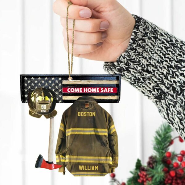 Come Home Safe Firefighter Armor And Name Ornament - Image 4
