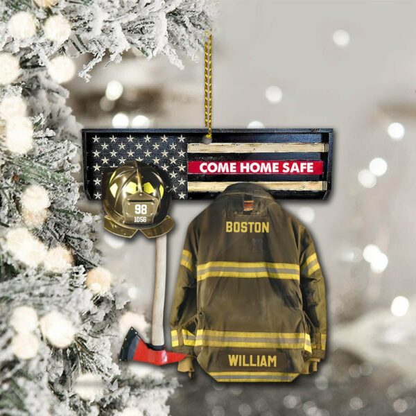 Come Home Safe Firefighter Armor And Name Ornament - Image 5