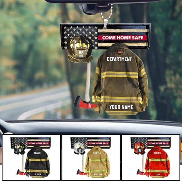 Come Home Safe Firefighter Personalized Car Ornament Gift For Firefighter Fireman - Image 6