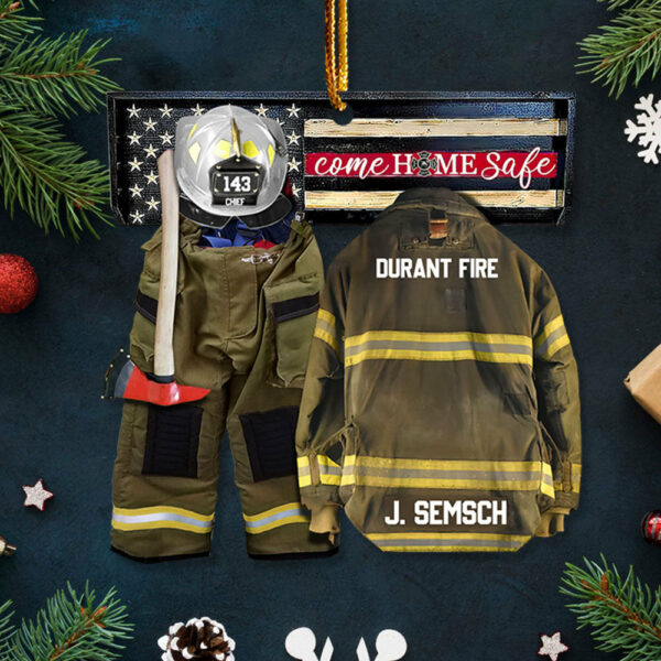 Come Home Safe Personalized Ornament Gifts For Firefighter Fireman - Image 3