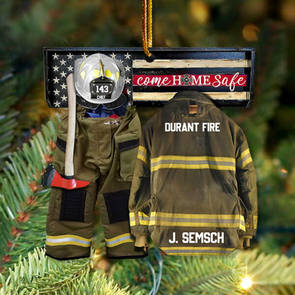 Come Home Safe Personalized Ornament Gifts For Firefighter Fireman - Image 4