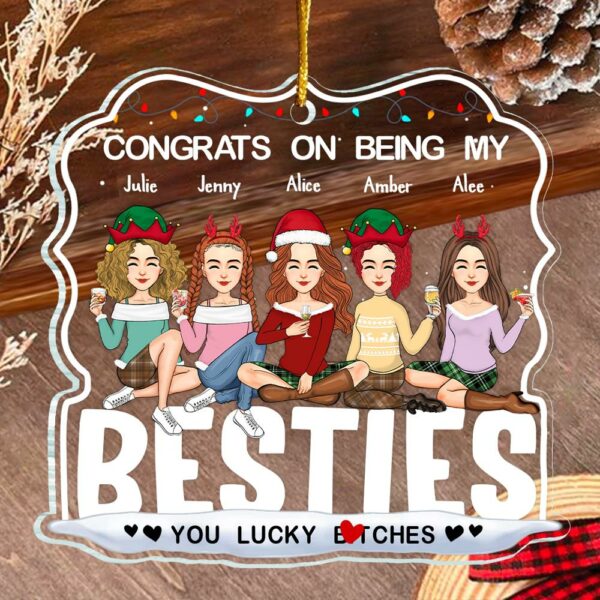 Congrats on Being My Bestie You Lucky Ornament, Friendship Christmas, Best Friend Ornament, Custom Friendship Ornament, Bestie Ornament 2024 - Image 3