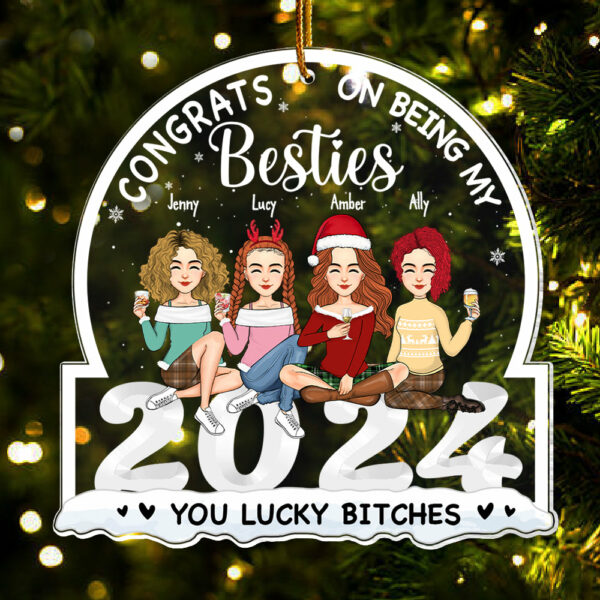 Congrats on Being My Bestie You Lucky Ornament, Friendship Christmas, Best Friend Ornament, Custom Friendship Ornament, Bestie Ornament 2024 - Image 3