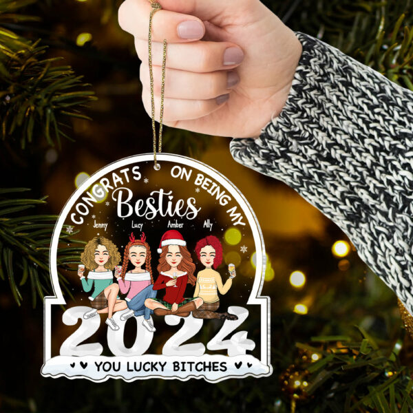 Congrats on Being My Bestie You Lucky Ornament, Friendship Christmas, Best Friend Ornament, Custom Friendship Ornament, Bestie Ornament 2024 - Image 6