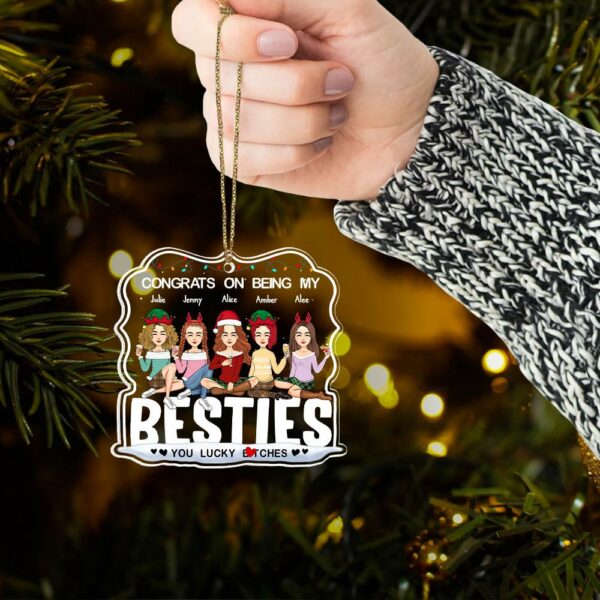 Congrats on Being My Bestie You Lucky Ornament, Friendship Christmas, Best Friend Ornament, Custom Friendship Ornament, Bestie Ornament 2024 - Image 4