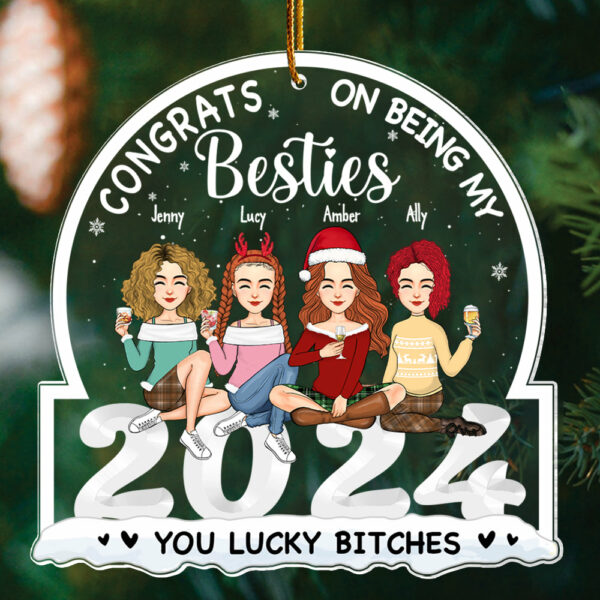 Congrats on Being My Bestie You Lucky Ornament, Friendship Christmas, Best Friend Ornament, Custom Friendship Ornament, Bestie Ornament 2024 - Image 5