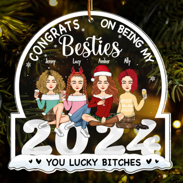 Congrats on Being My Bestie You Lucky Ornament, Friendship Christmas, Best Friend Ornament, Custom Friendship Ornament, Bestie Ornament 2024 - Image 4