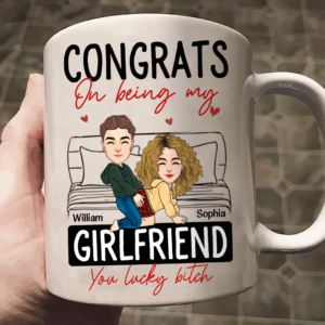Congrats On Being My Boyfriend - Personalized Mug - Anniversary Gifts For Couple, Husband, Him, Boyfriend, Her, Wife, Girlfriend