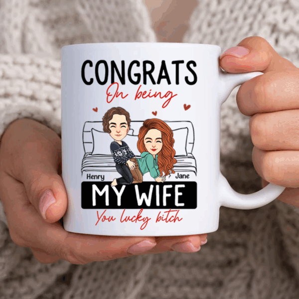 Congrats On Being My Boyfriend - Personalized Mug - Anniversary Gifts For Couple, Husband, Him, Boyfriend, Her, Wife, Girlfriend - Image 4