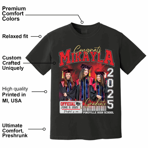 Congratulation Graduation Bootleg Shirt - Custom Photo Graduation Bootleg Shirt - Image 4