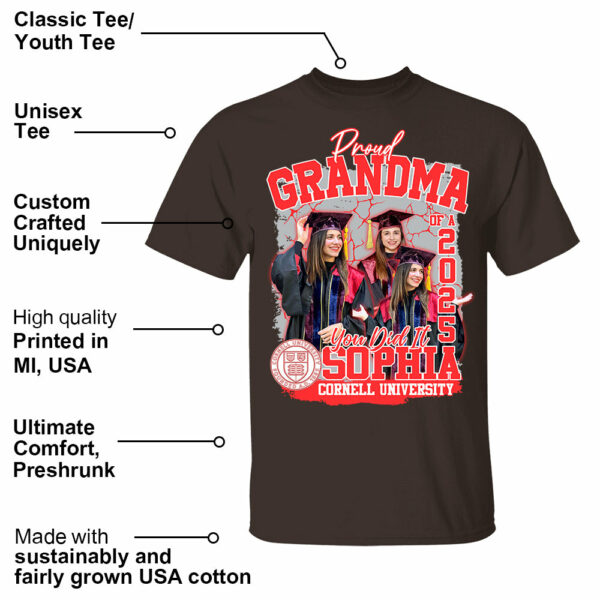 Congratulation Graduation Shirt - Custom Graduation 2025 Shirt, Proud Mom Of A 2025 You Did It - YN2103 - Image 2