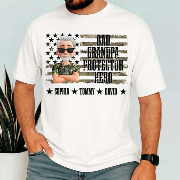 Cool Camo Dad Grandpa - Personalized Shirt For Dad Grandpa NA04
