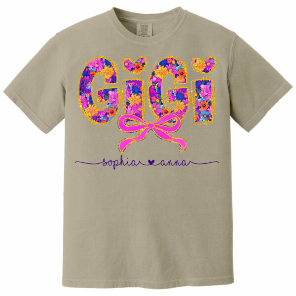 Coquette Floral Grandma Shirt - Custom Nickname Nana Gigi Mimi And Grandkids NA04 - Image 10
