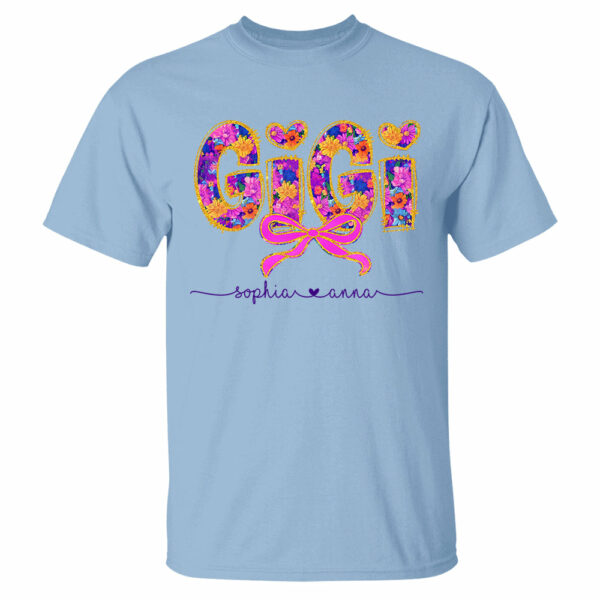 Coquette Floral Grandma Shirt - Custom Nickname Nana Gigi Mimi And Grandkids NA04 - Image 4