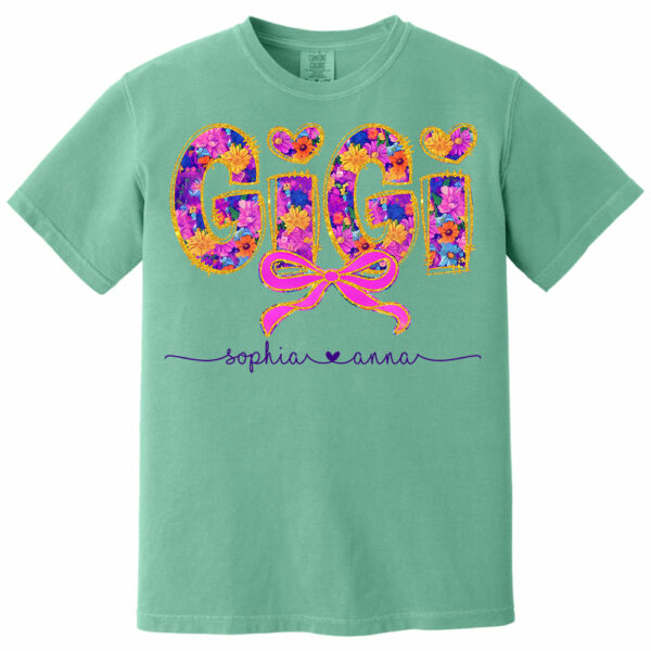 Coquette Floral Grandma Shirt - Custom Nickname Nana Gigi Mimi And Grandkids NA04 - Image 11