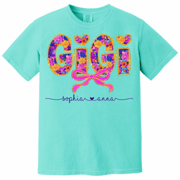 Coquette Floral Grandma Shirt - Custom Nickname Nana Gigi Mimi And Grandkids NA04 - Image 13