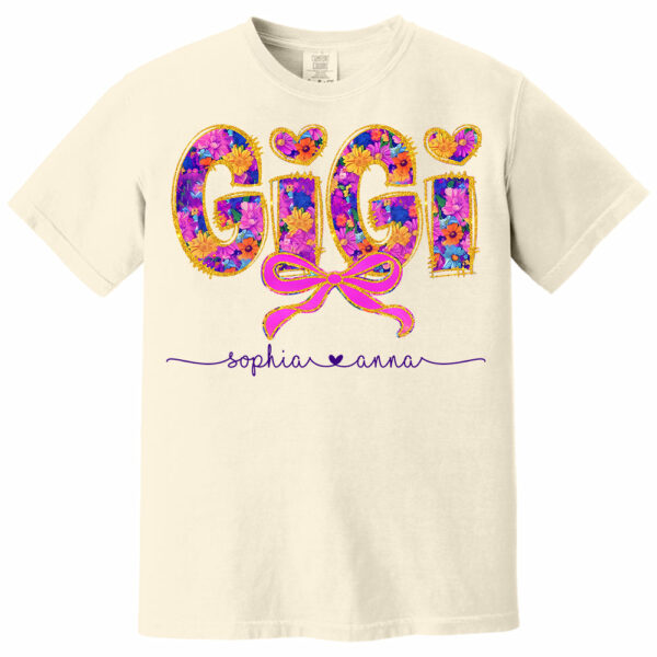 Coquette Floral Grandma Shirt - Custom Nickname Nana Gigi Mimi And Grandkids NA04 - Image 9