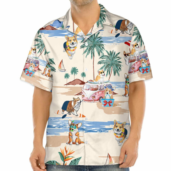 Corgi Hawaiian Shirt - Corgi Summer Beach Hawaiian Shirt - Image 3
