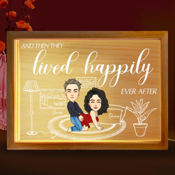 Couple Anniversary Personalized Custom Frame Light Box - Gift For Husband Wife, Anniversary