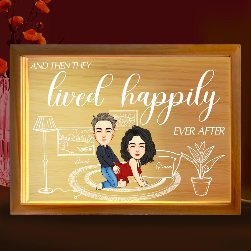 Couple Anniversary Personalized Custom Frame Light Box - Gift For Husband Wife, Anniversary