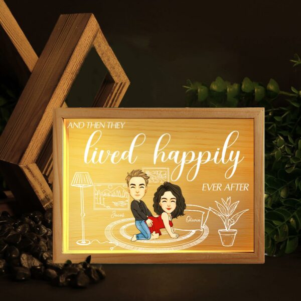 Couple Anniversary Personalized Custom Frame Light Box - Gift For Husband Wife, Anniversary - Image 2
