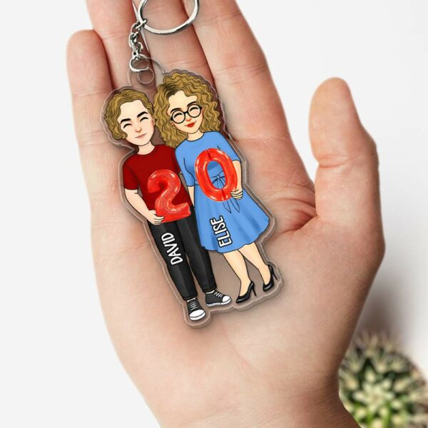 Couple Holding Balloons Anniversary Gift Personalized Acrylic Keychain - Image 6