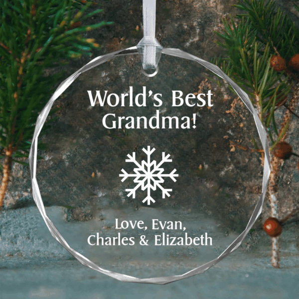 Create Your Own Round Glass Personalized Ornament - Image 2