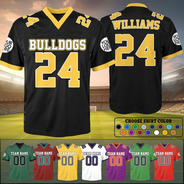 Custom Any Two Football Team, Personalized Team Name And Number Football Jersey, V-neck Short Sleeve Jersey Shirt, Football Jerseys - Image 2