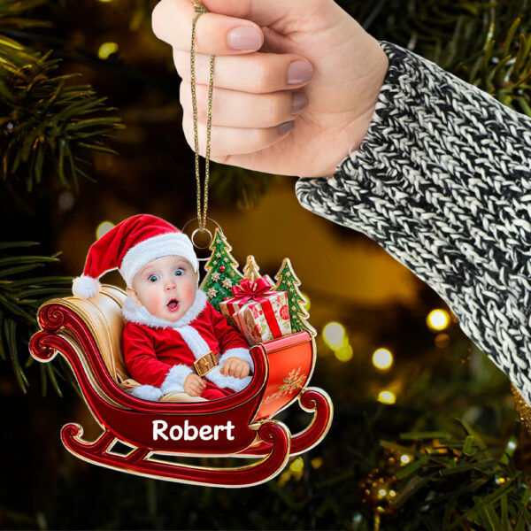 Custom Baby Face Ornament - Personalized Acrylic Photo Ornament - Baby's First Christmas Ornament - Image 6