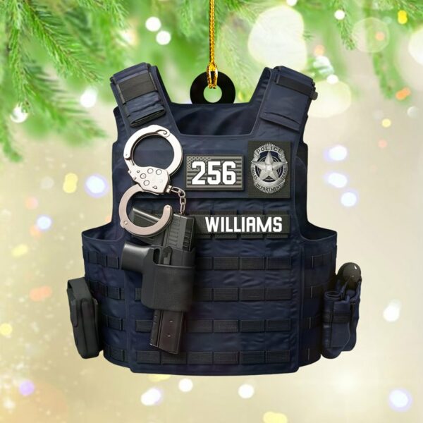 Custom Badges Logo Police Bulletproof Christmas Personalized Two Sided Shaped Christmas Ornament H2511 - Image 4