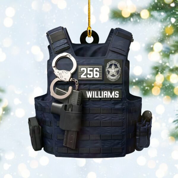 Custom Badges Logo Police Bulletproof Christmas Personalized Two Sided Shaped Christmas Ornament H2511 - Image 2