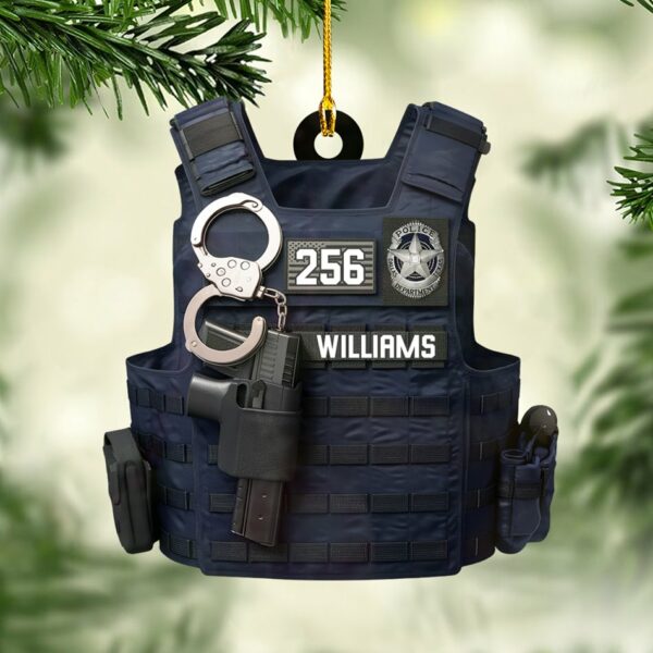 Custom Badges Logo Police Bulletproof Christmas Personalized Two Sided Shaped Christmas Ornament H2511 - Image 3