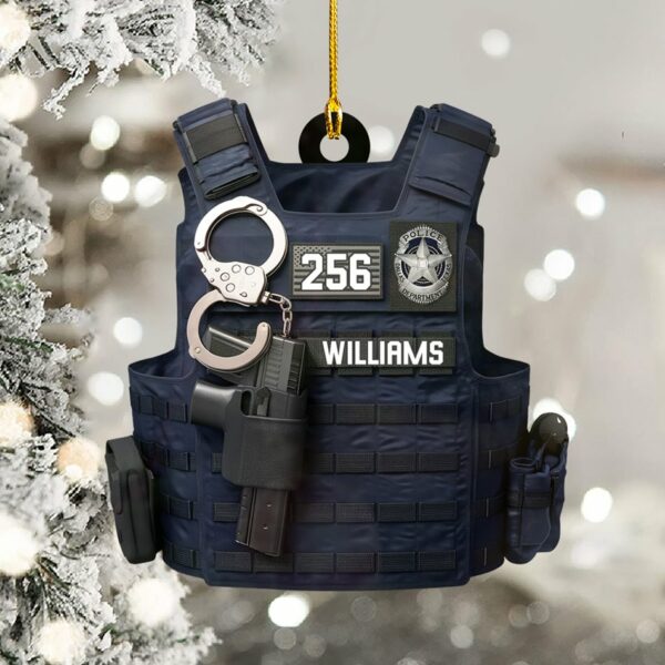 Custom Badges Logo Police Bulletproof Christmas Personalized Two Sided Shaped Christmas Ornament H2511 - Image 5