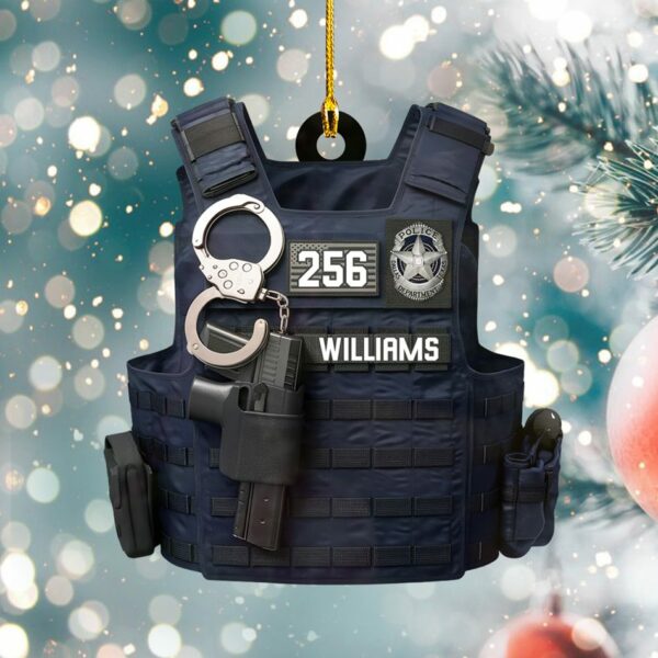 Custom Badges Logo Police Bulletproof Christmas Personalized Two Sided Shaped Christmas Ornament H2511 - Image 6