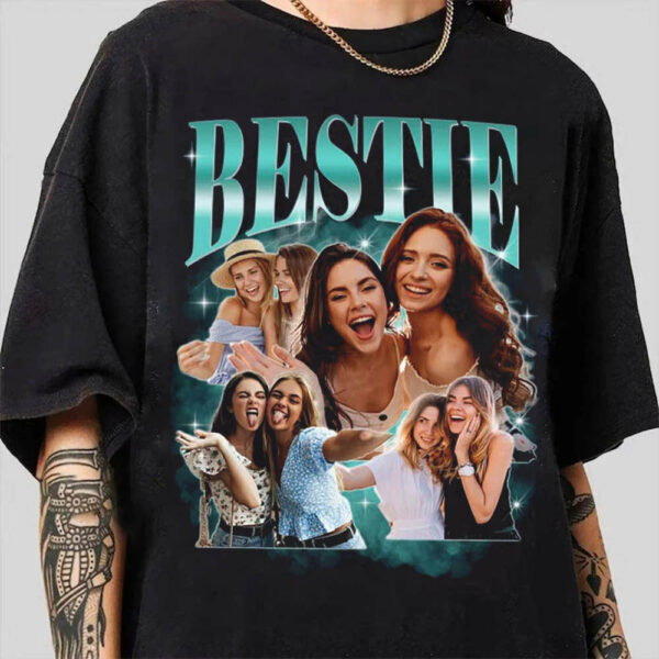 Custom Bestie Bootleg Shirt 90s Vintage Bootleg Custom Face Personalized T Shirt - Custom Photo Bestie, Best Friend Birthday Bootleg Funny BFF 90s Vintage - Image 2