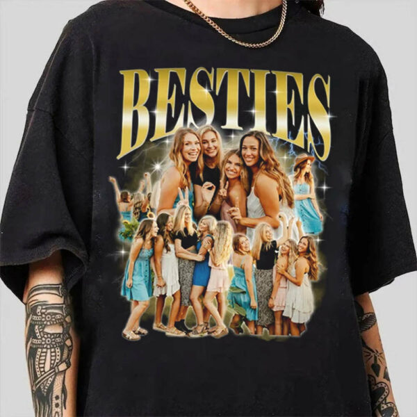 Custom Bestie Bootleg Shirt 90s Vintage Bootleg Custom Face Personalized T Shirt - Custom Photo Bestie, Best Friend Birthday Bootleg Funny BFF 90s Vintage - Image 2