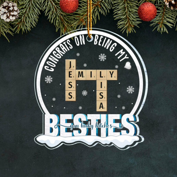 Custom Besties Crossword Puzzle Ornament Vr2 - Image 2