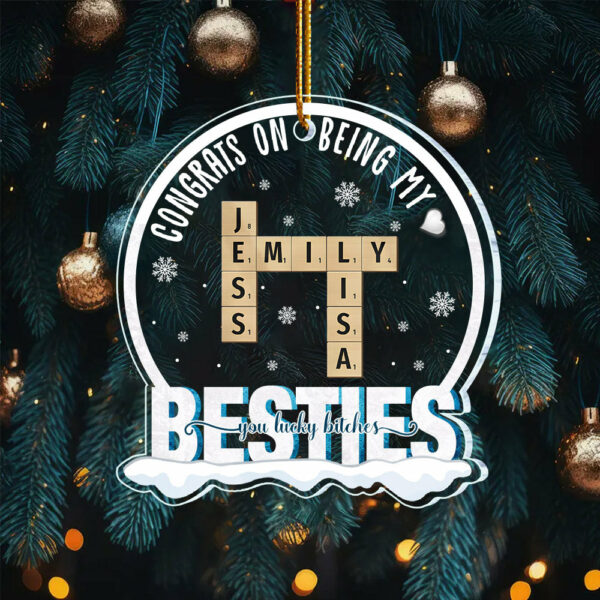 Custom Besties Crossword Puzzle Ornament Vr2 - Image 3