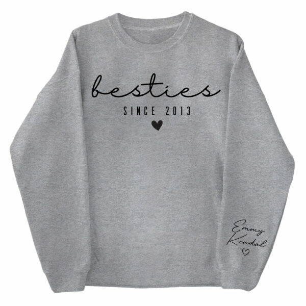 Custom Besties Sweatshirt Custom Gift for Sister Women Best Friend - Image 9