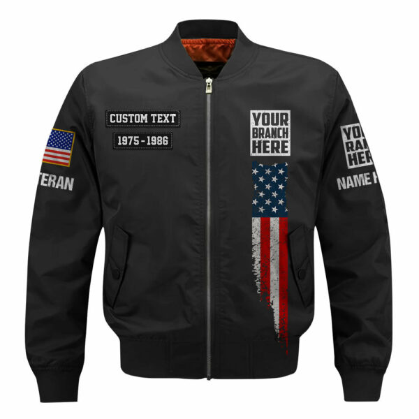 Custom Bomber Jackets US Military Veteran Custom Branch Logo Division Personalized Gift For Veteran K1702 - Image 4