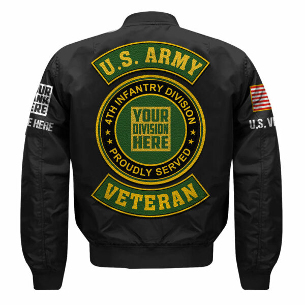 Custom Bomber Jackets US Military Veteran Custom Branch Logo Division Personalized Gift For Veteran K1702 - Image 5