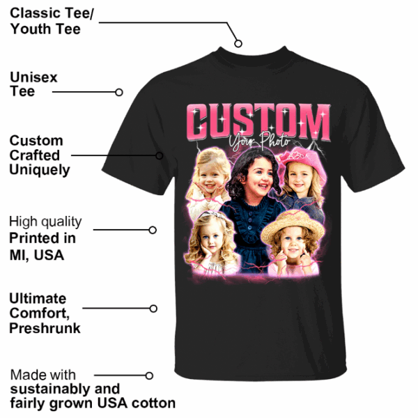 Custom Bootleg Rap Tee, Custom Your Own Bootleg Shirts, Custom Photo, Vintage Graphic 90s Tshirt, Custom Photo Shirt, Insert Your Design - Image 4